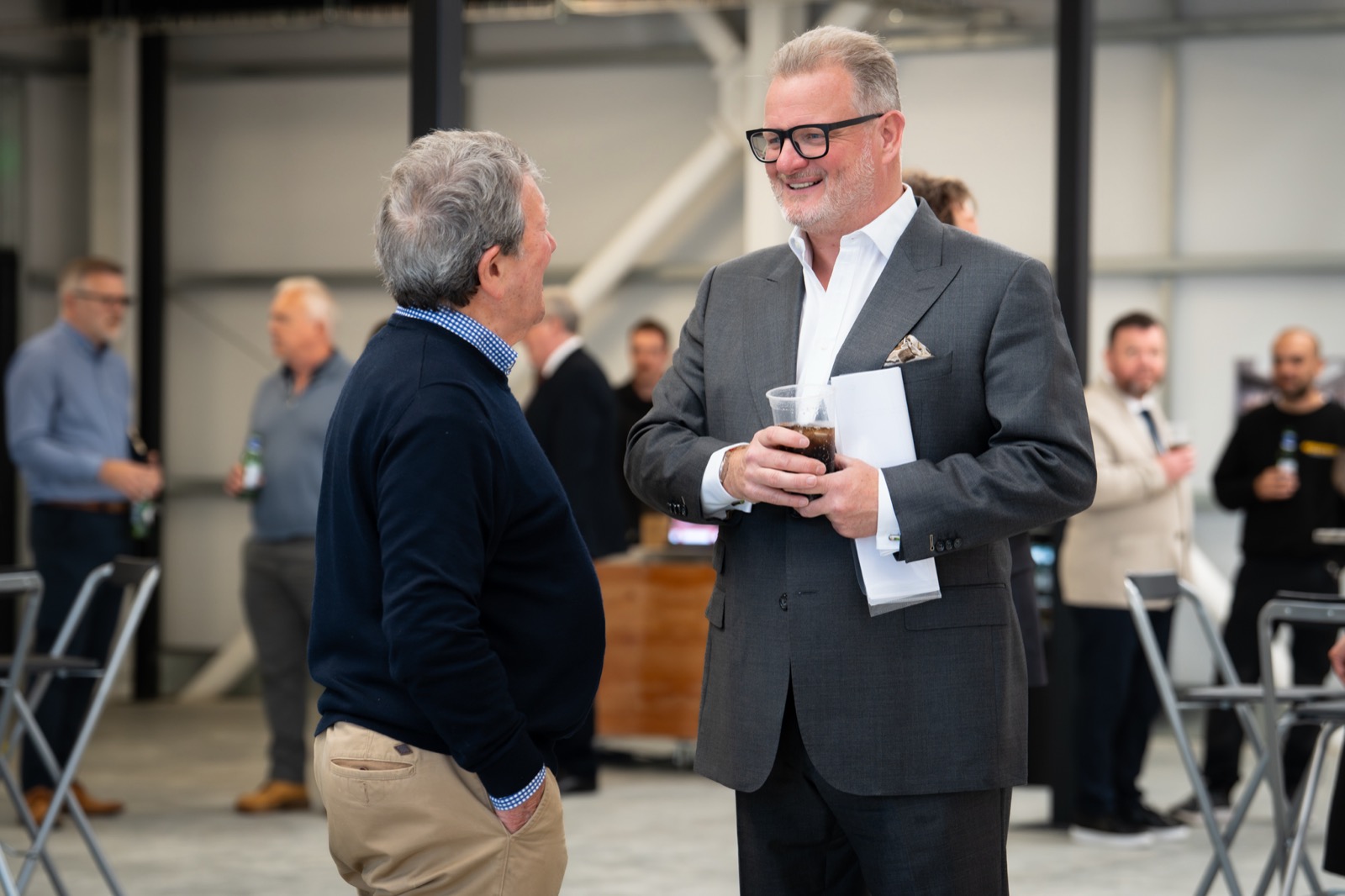 Niall Lawlor in conversation with a guest